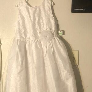 NIKA White Floral Kids Formal Dress vestido blando talla -12 de niña